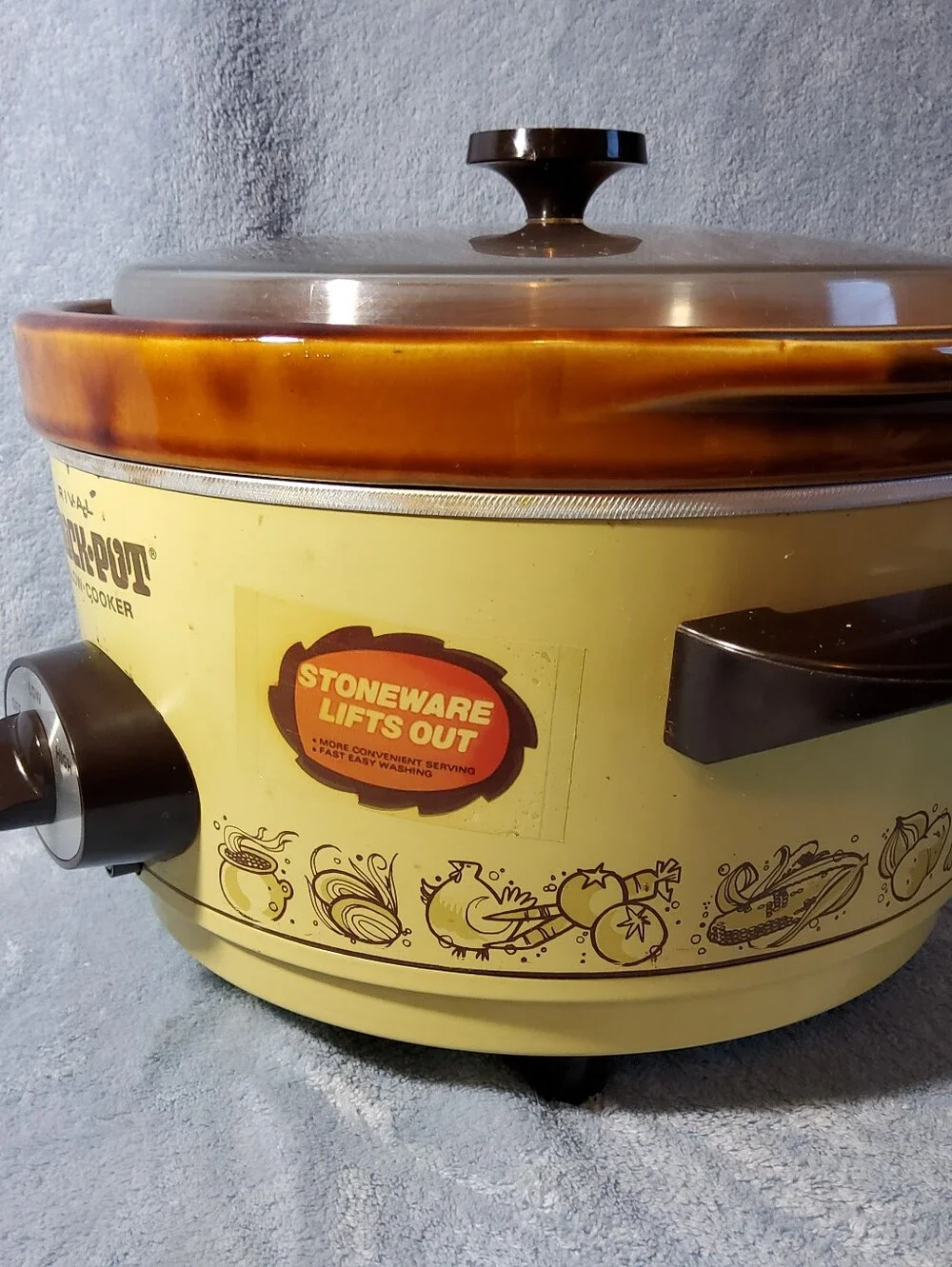 Vintage Rival Crock Pot 5 Quart Model 3350/2 Plastic Lid **Tested Working**